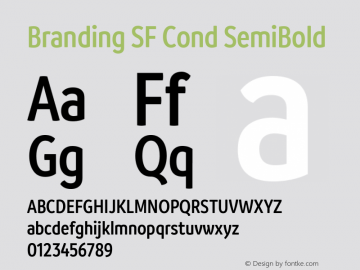 Branding SF Cond SemiBold Version 1.000;hotconv 1.0.109;makeotfexe 2.5.65596;YWFTv17 Font Sample