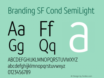 Branding SF Cond SemiLight Version 1.000;hotconv 1.0.109;makeotfexe 2.5.65596;YWFTv17 Font Sample