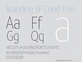 Branding SF Cond Thin Version 1.000;hotconv 1.0.109;makeotfexe 2.5.65596;YWFTv17 Font Sample