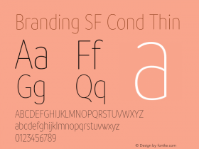 BrandingSF-CondThin Version 1.000;hotconv 1.0.109;makeotfexe 2.5.65596;YWFTv17 Font Sample