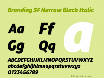 Branding SF Narrow Black Italic Version 1.000;hotconv 1.0.109;makeotfexe 2.5.65596;YWFTv17 Font Sample