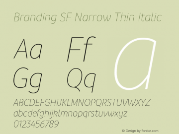 BrandingSF-NarrowThinItalic Version 1.000;hotconv 1.0.109;makeotfexe 2.5.65596;YWFTv17 Font Sample