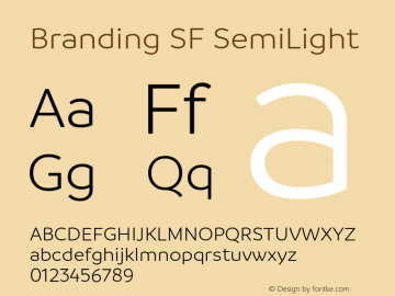 BrandingSF-SemiLight Version 1.000;hotconv 1.0.109;makeotfexe 2.5.65596;YWFTv17 Font Sample