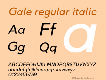 Gale regular italic 0.1.0;YWFTv17 Font Sample