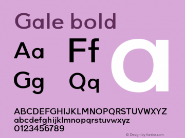 Gale-bold 0.1.0;YWFTv17 Font Sample