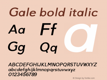 Gale-bolditalic 0.1.0;YWFTv17 Font Sample