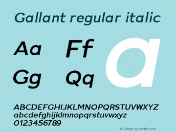 Gallant regular italic 0.1.0;YWFTv17 Font Sample