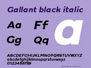 Gallant black italic 0.1.0;YWFTv17 Font Sample