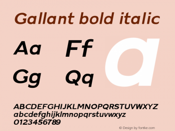 Gallant bold italic 0.1.0;YWFTv17 Font Sample