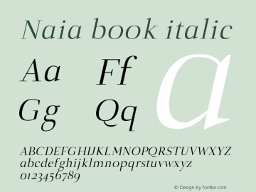 Naia-bookitalic 0.1.0;YWFTv17 Font Sample