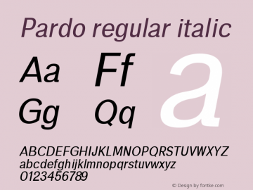 Pardo regular italic 0.1.0;YWFTv17图片样张