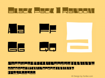 BlackPack1-Random Version 1.000;PS 001.000;hotconv 1.0.88;makeotf.lib2.5.64775 Font Sample