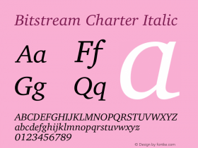 Bitstream Charter Italic Version 3.100;PS 003.001;hotconv 1.0.38图片样张