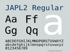 JAPL2 Regular Version 2.028;PS 002.028;hotconv 1.0.88;makeotf.lib2.5.64775 Font Sample