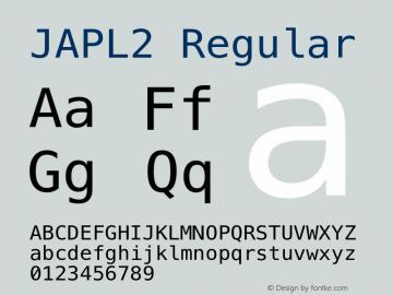 JAPL2 Regular Version 2.028;PS 002.028;hotconv 1.0.88;makeotf.lib2.5.64775图片样张