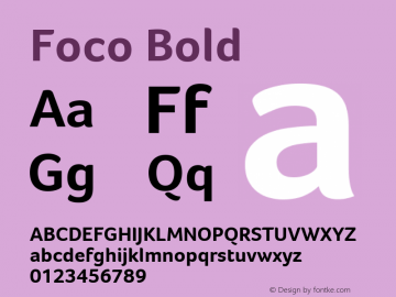 Foco Bold Version 1.100 Font Sample