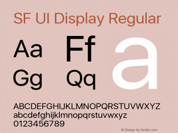 SFUIDisplay-Regular 11.0d44e2 Font Sample