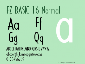 FZ BASIC 16 Normal 1.000 Font Sample