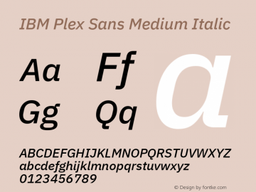 IBM Plex Sans Medium Italic Version 3.1图片样张