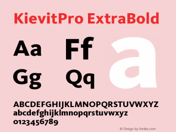 KievitPro-ExtraBold Version 7.460;PS 7.046;hotconv 1.0.38图片样张