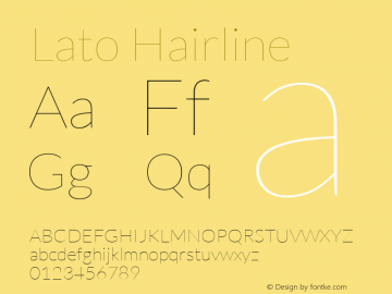 Lato-Hairline Version 1.104; Western+Polish opensource图片样张