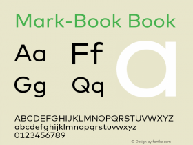Mark-Book Version 5.504; 2013; Build 1 Font Sample