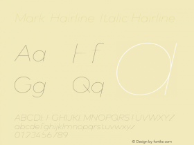Mark-Hairline-Italic Version 5.504; 2013; Build 1图片样张