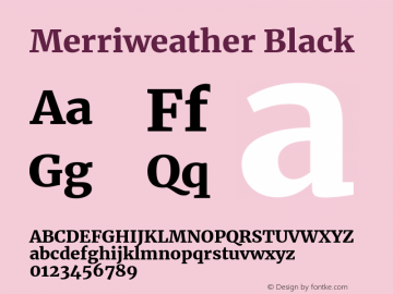 Merriweather Black Version 2.002 Font Sample