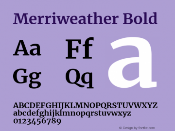 Merriweather Bold Version 2.002 Font Sample