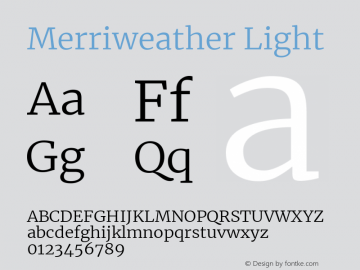 Merriweather Light Version 2.002 Font Sample