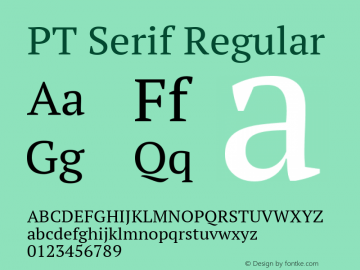 PT Serif Version 1.000W OFL图片样张