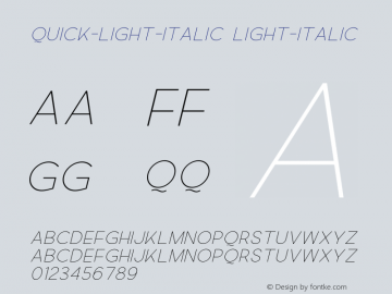 Quick-Light-Italic Version 01.00图片样张