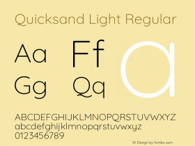 Quicksand Light Version 3.004 Font Sample