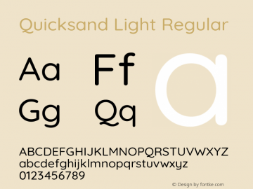 Quicksand Medium Version 3.004 Font Sample