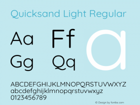 Quicksand Regular Version 3.004 Font Sample