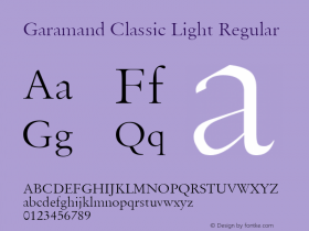 Garamand Classic Light Regular Rev. 002.001图片样张