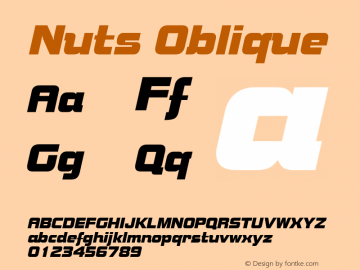 Nuts Oblique Rev. 003.000 Font Sample