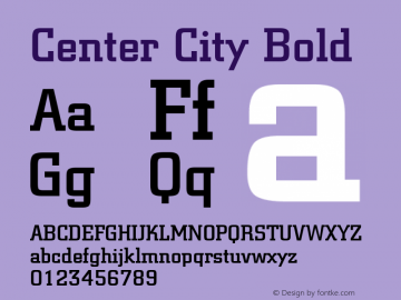 Center City Bold Rev. 002.001 Font Sample