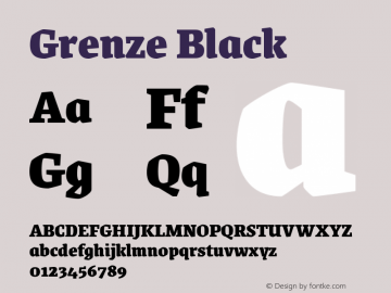 Grenze Black Version 1.000; ttfautohint (v1.8) Font Sample