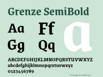 Grenze SemiBold Version 1.000; ttfautohint (v1.8) Font Sample