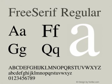 FreeSerif Version $Revision: 3996 $ Font Sample