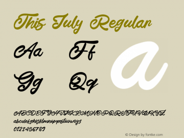 This July Regular Version 1.000 Font Sample