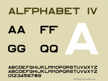 Alfphabet IV Version 001.000 Font Sample