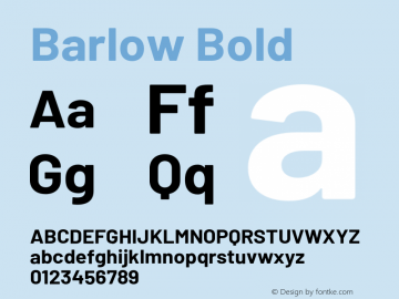 Barlow Bold Version 1.408;PS 001.408;hotconv 1.0.88;makeotf.lib2.5.64775图片样张