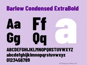 Barlow Condensed ExtraBold Version 1.408;PS 001.408;hotconv 1.0.88;makeotf.lib2.5.64775 Font Sample