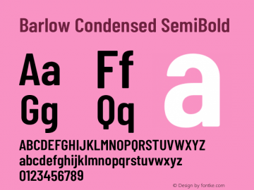 Barlow Condensed SemiBold Version 1.408;PS 001.408;hotconv 1.0.88;makeotf.lib2.5.64775 Font Sample