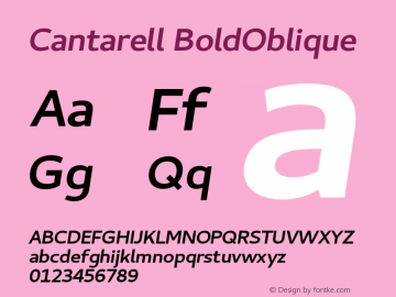 Cantarell Bold Oblique Version 0.0.25 Font Sample
