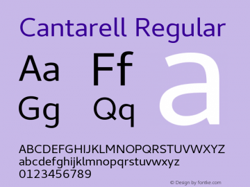 Cantarell Regular Version 0.0.25 Font Sample