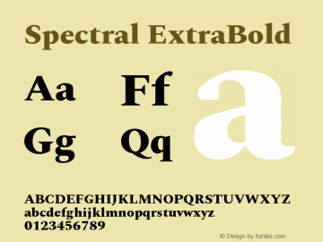Spectral ExtraBold Version 2.002 Font Sample