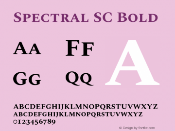 SpectralSC-Bold Version 2.002 Font Sample